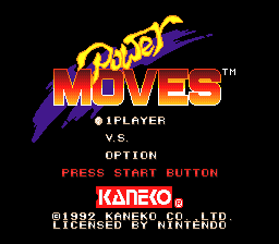 Power Moves (USA) Title Screen